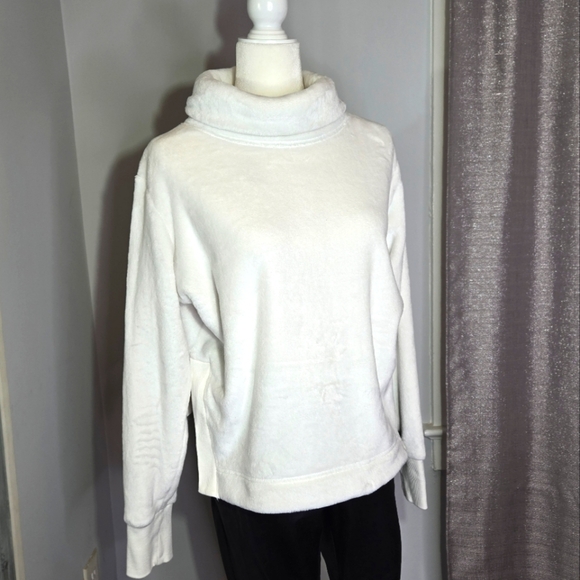 Athleta Sweaters - ATHLETA Double Cozy Karma Funnel Neck Sweatshirt White Size M
